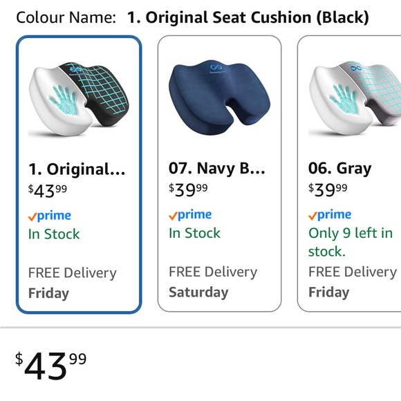 Everlasting Comfort Black Seat Cushion - Picture 6 of 6